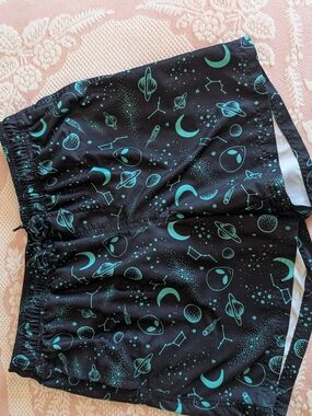 No Boundaries Black and Teal Athletic Shorts